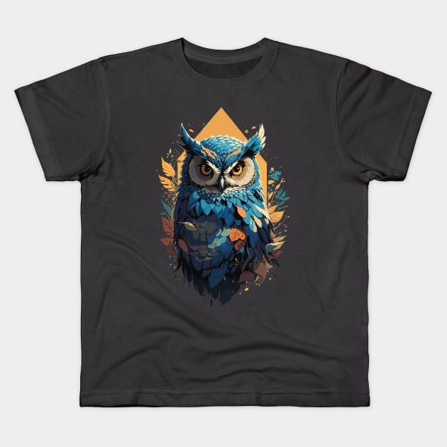 Fantasy Owl Illustration in Vector Style Kids T-Shirt by NordicBadger